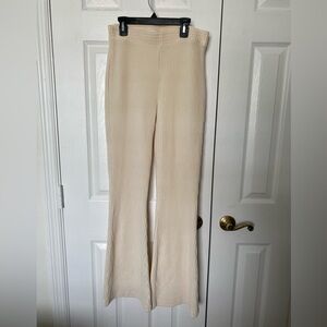 Aerie high waist corduroy velvet flare pants in cream